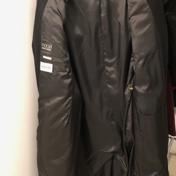 Macy’s -  Men’s Alfani Black Wool Coat. Size L. - Picture 4 of 8